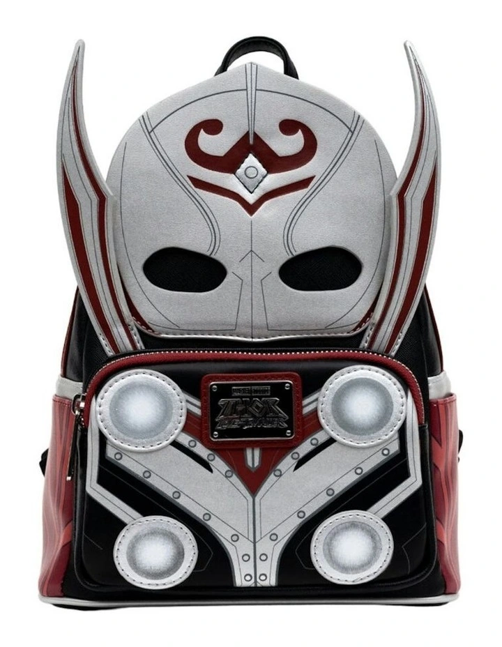 Love and Thunder Lady Thor Marvel Leather Mini Backpack in Grey image 1