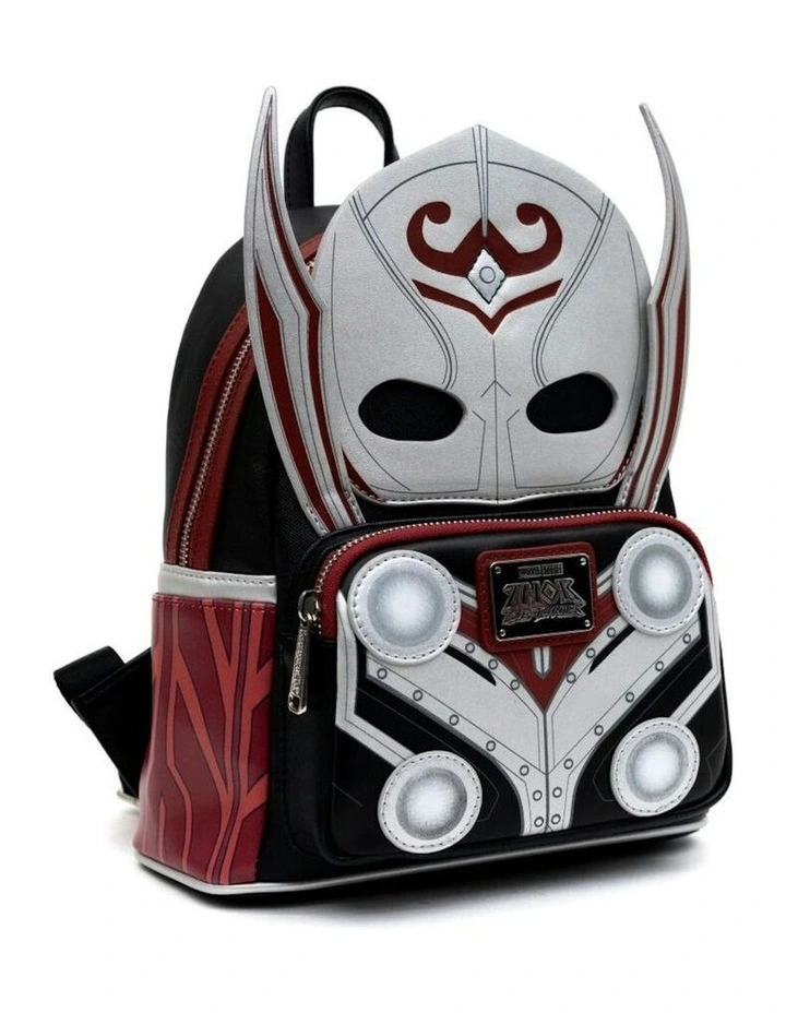 Love and Thunder Lady Thor Marvel Leather Mini Backpack in Grey image 2
