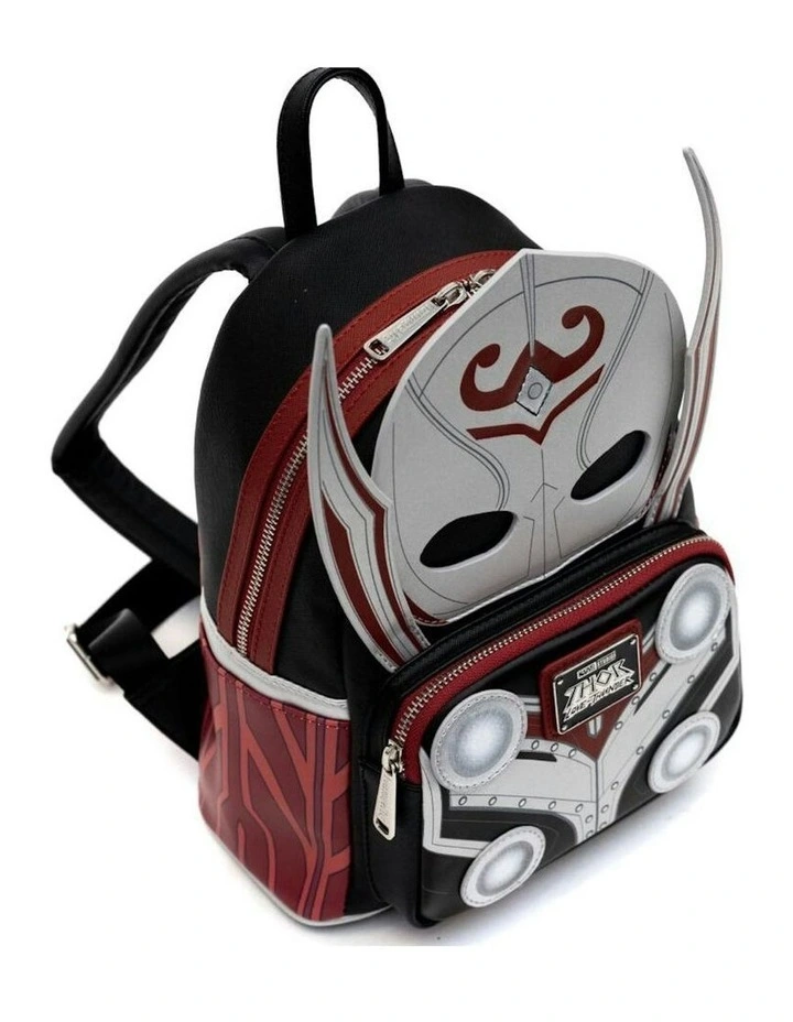 Love and Thunder Lady Thor Marvel Leather Mini Backpack in Grey image 3