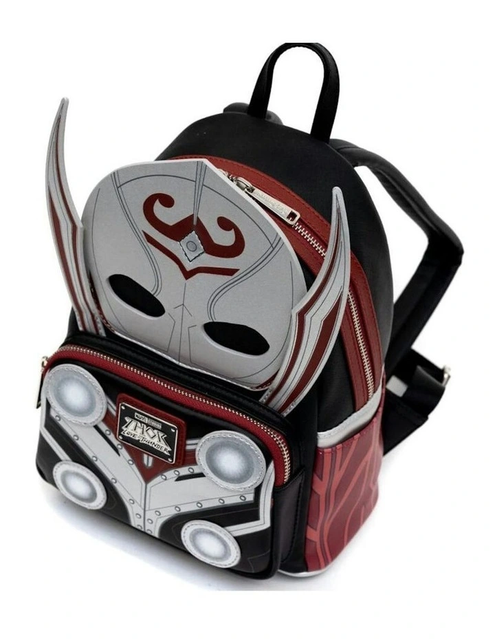 Love and Thunder Lady Thor Marvel Leather Mini Backpack in Grey image 4