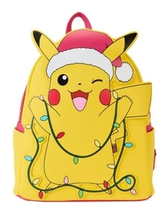 Holiday Pikachu Light-Up Mini Backpack 23x27cm in Yellow