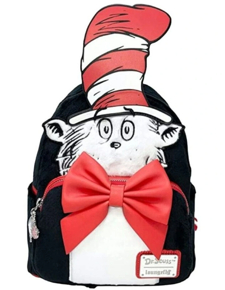 Cat in the Hat Faux Fur Cosplay Plush Backpack 23x26cm (12+ years) in Multi image 1