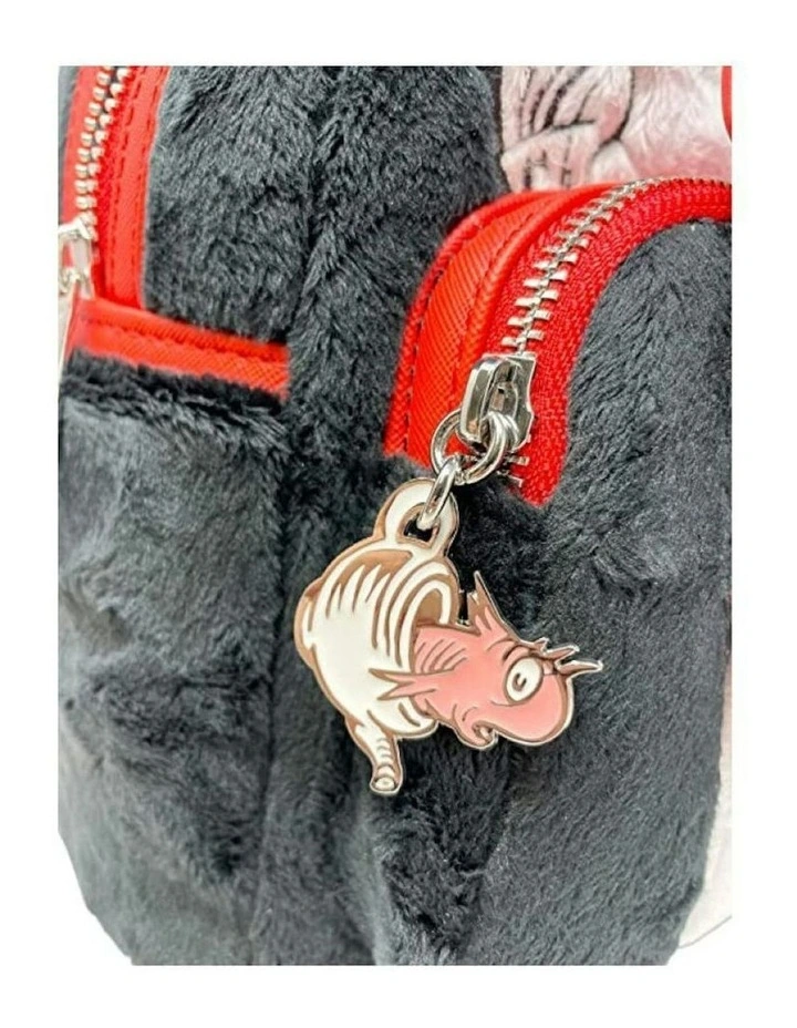 Cat in the Hat Faux Fur Cosplay Plush Backpack 23x26cm (12+ years) in Multi image 4