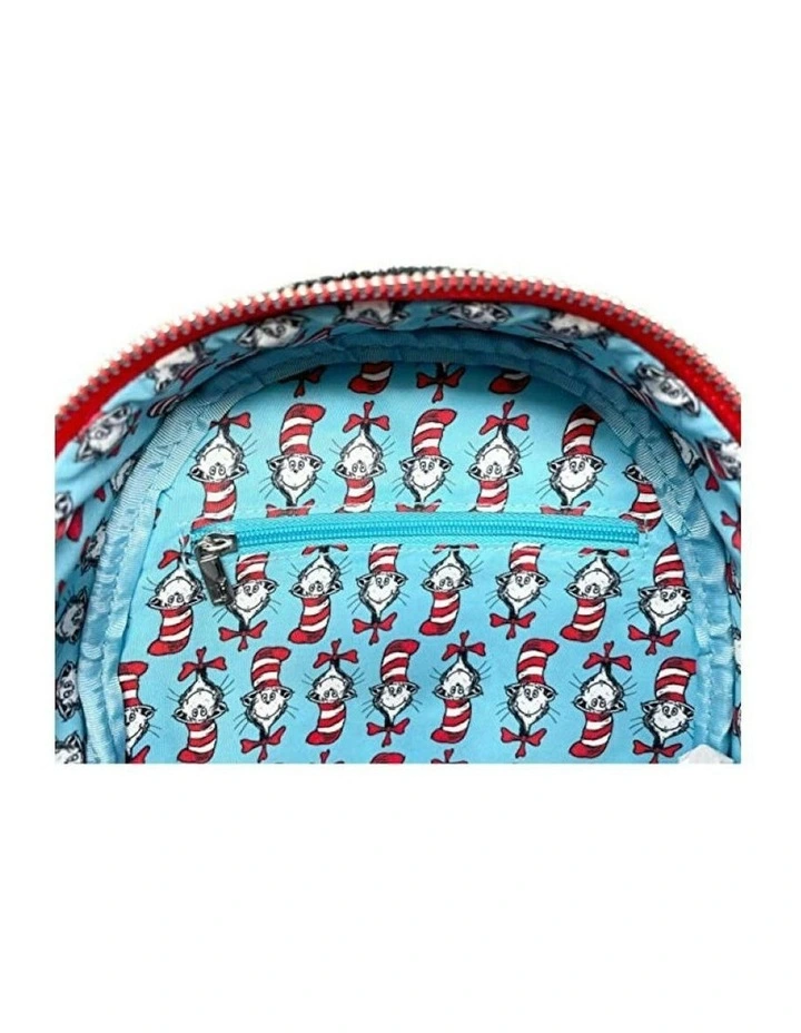 Cat in the Hat Faux Fur Cosplay Plush Backpack 23x26cm (12+ years) in Multi image 6