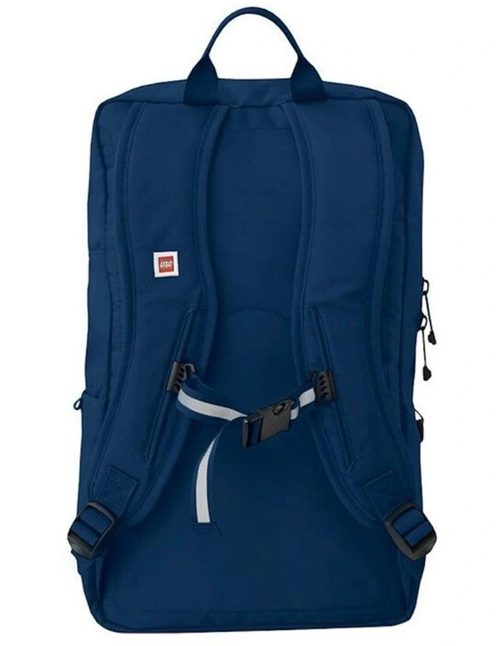 School/Office Zippered Brick 1x2 Backpack 40cm in Earth Blue image 2