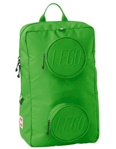 School/Office Zippered Brick 1x2 Backpack 40cm in Bright Green