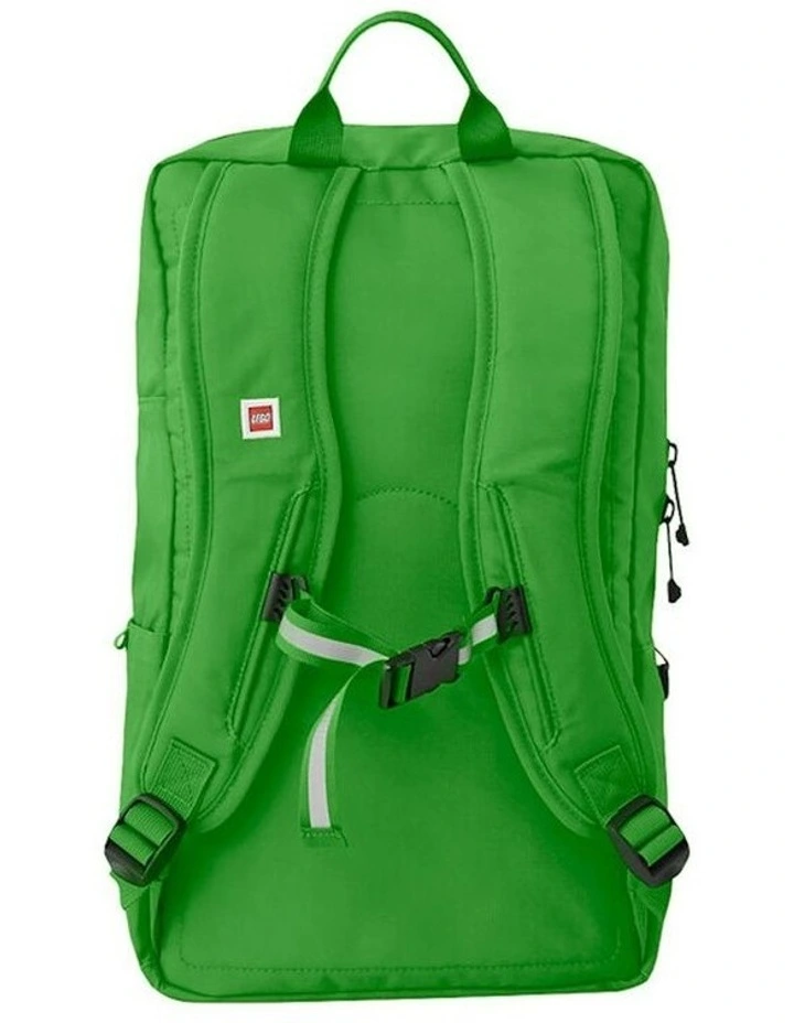 School/Office Zippered Brick 1x2 Backpack 40cm in Bright Green image 2