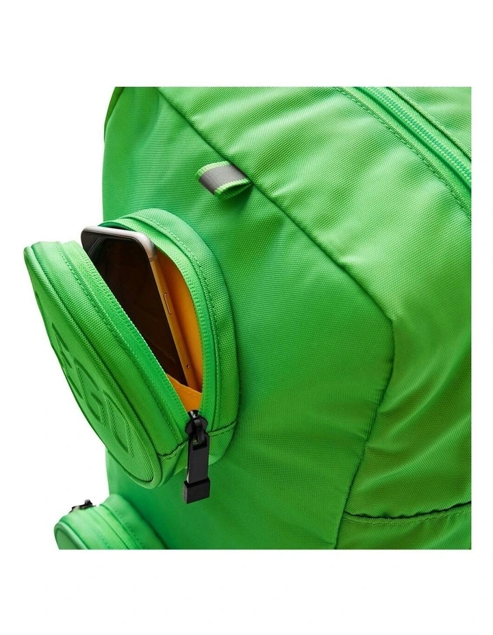 School/Office Zippered Brick 1x2 Backpack 40cm in Bright Green image 3