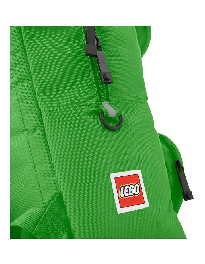 School/Office Zippered Brick 1x2 Backpack 40cm in Bright Green image 6
