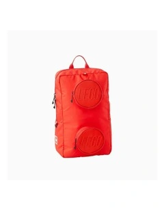School/Office Zippered Brick 1x2 Backpack 40cm in Bright Red