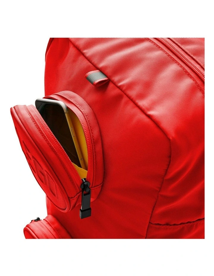 School/Office Zippered Brick 1x2 Backpack 40cm in Bright Red image 2
