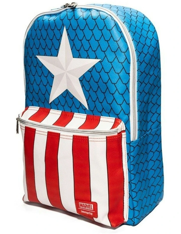 Faux Leather Adjustable Costume Mini Backpack with Pin 50cm in Multi image 2