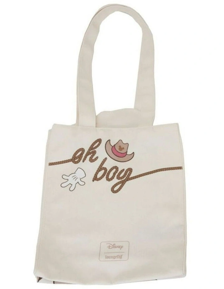 Western Mickey Canvas Shoulder Tote Bag 35.6cm in Multi image 2