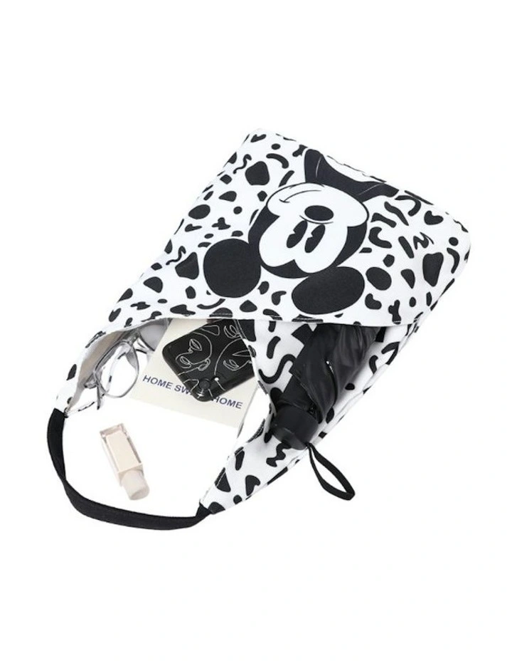 Mickey Mouse Canvas Shopper Shoulder Bag in White/Black image 2