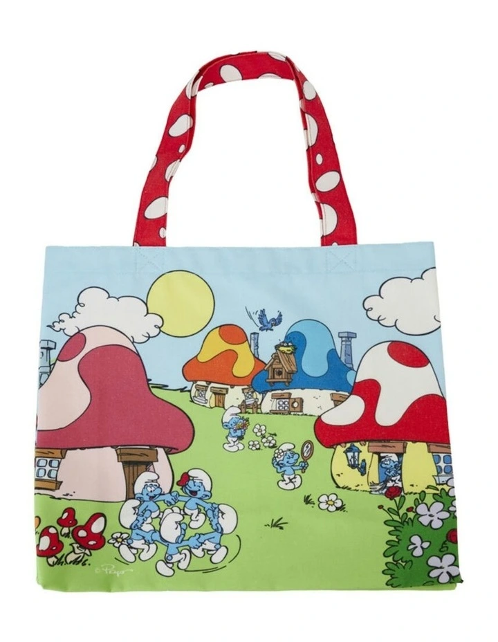 Village Life Canvas Tote Bag with Sturdy Strap 24x15in in Multi image 1
