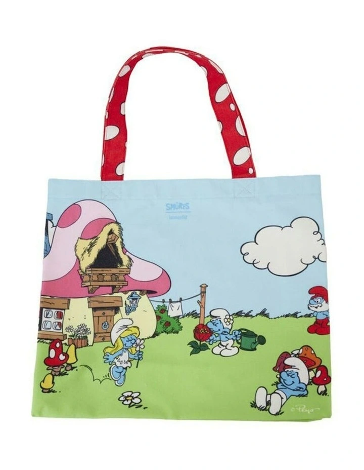 Village Life Canvas Tote Bag with Sturdy Strap 24x15in in Multi image 2