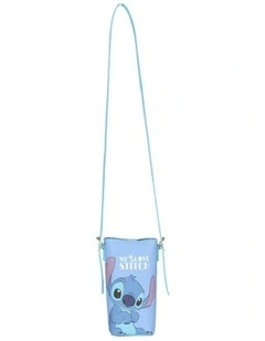 Stitch PVC Small Crossbody Bag 9.5x18cm in Blue