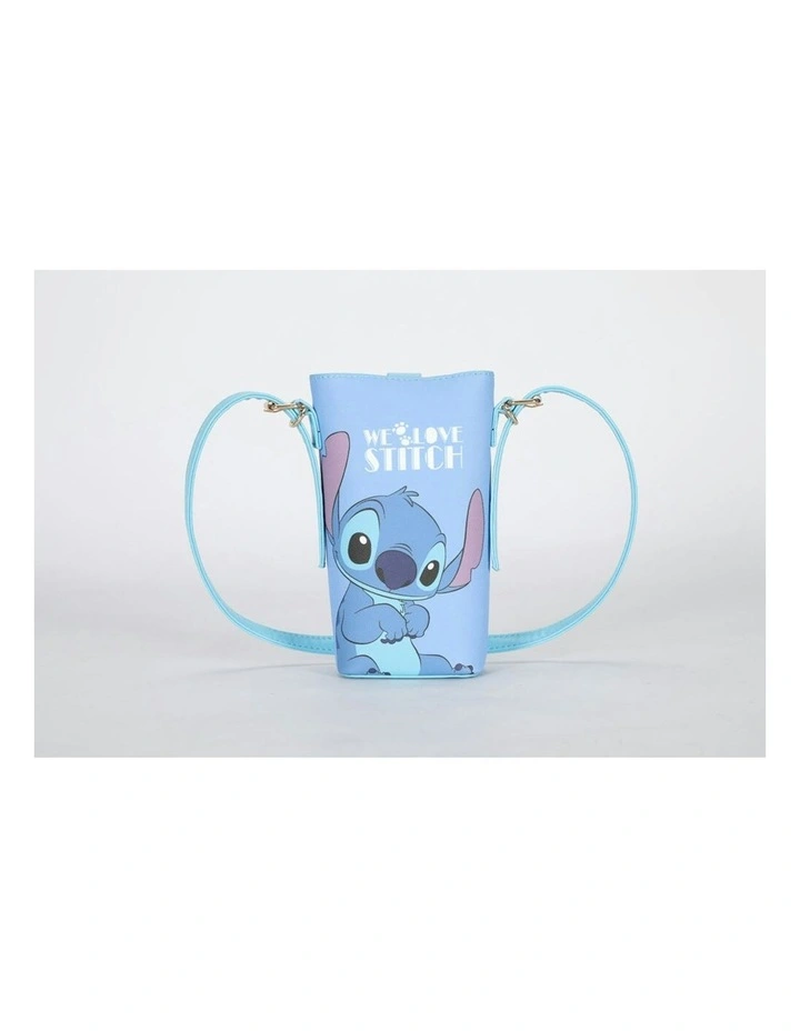 Stitch PVC Small Crossbody Bag 9.5x18cm in Blue image 3