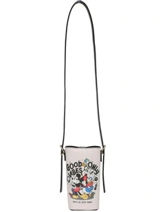 Mickey Family PVC Small Crossbody Bag 9.5x18cm in Pink