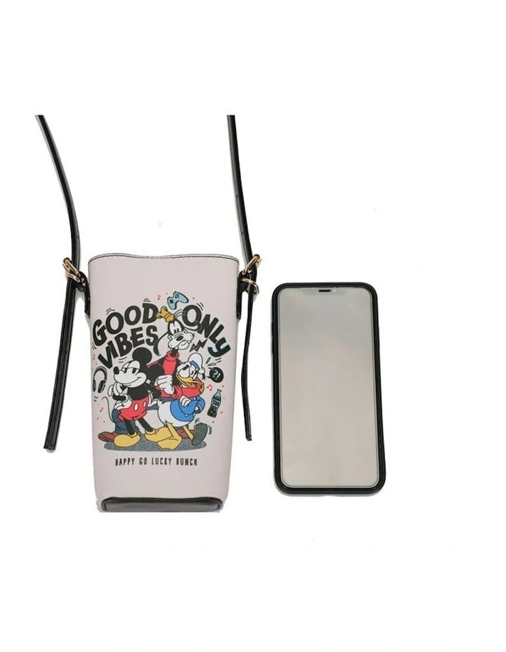 Mickey Family PVC Small Crossbody Bag 9.5x18cm in Pink image 2