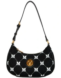 Mickey Canvas Small Casual Travel Purse 24x12cm in Black