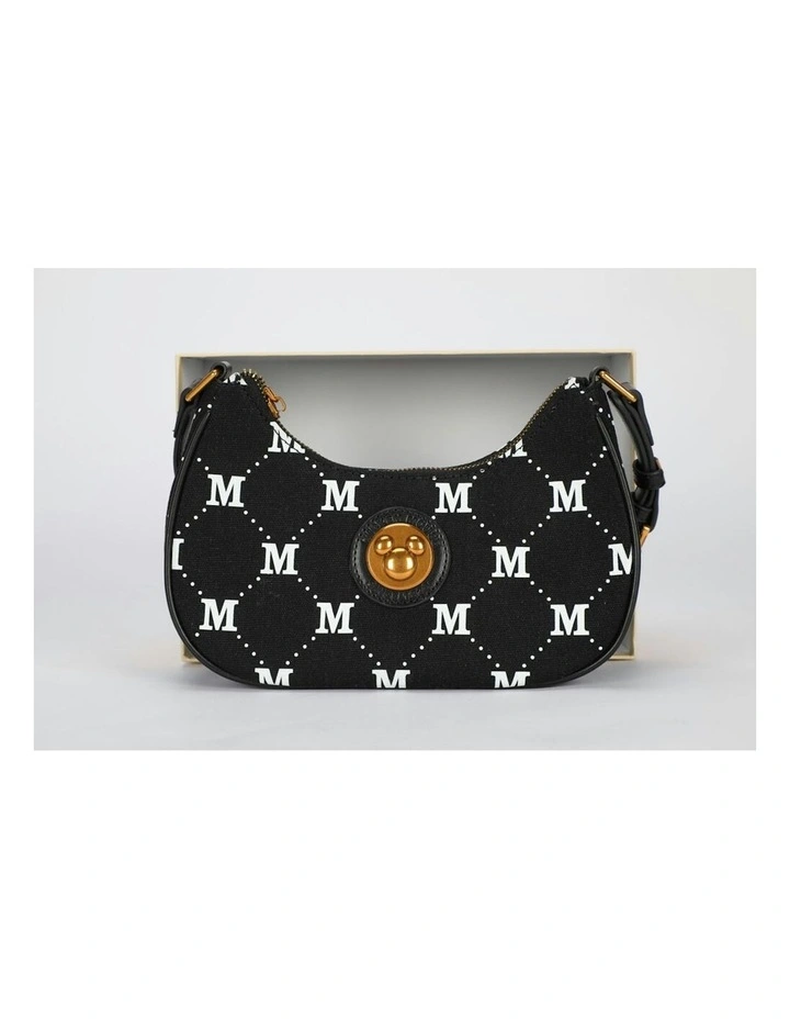 Mickey Canvas Small Casual Travel Purse 24x12cm in Black image 2