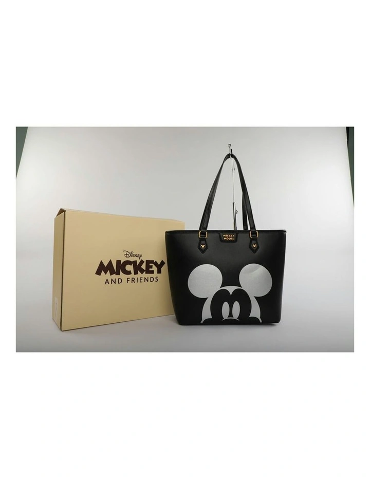 Mickey Large PU Leather Tote Bag 37x27cm in Black image 2