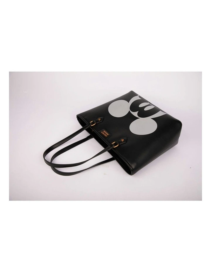 Mickey Large PU Leather Tote Bag 37x27cm in Black image 6