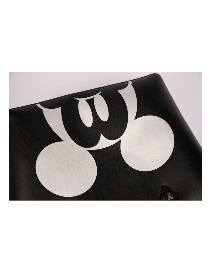 Mickey Large PU Leather Tote Bag 37x27cm in Black image 7
