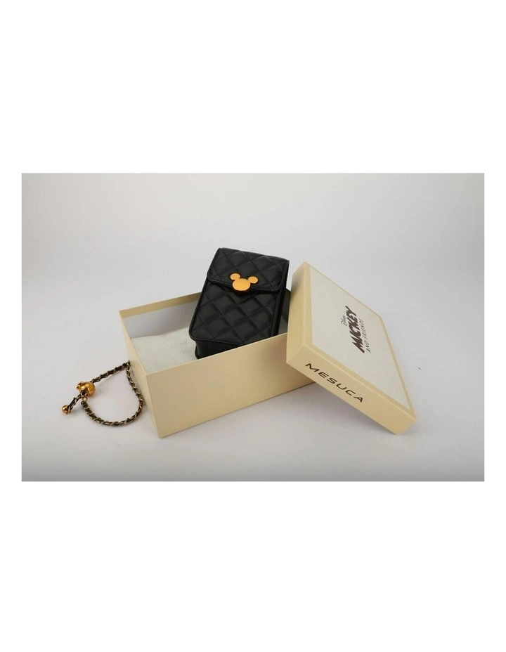 Mickey Quilted Handbag 18x11cm in Black image 2