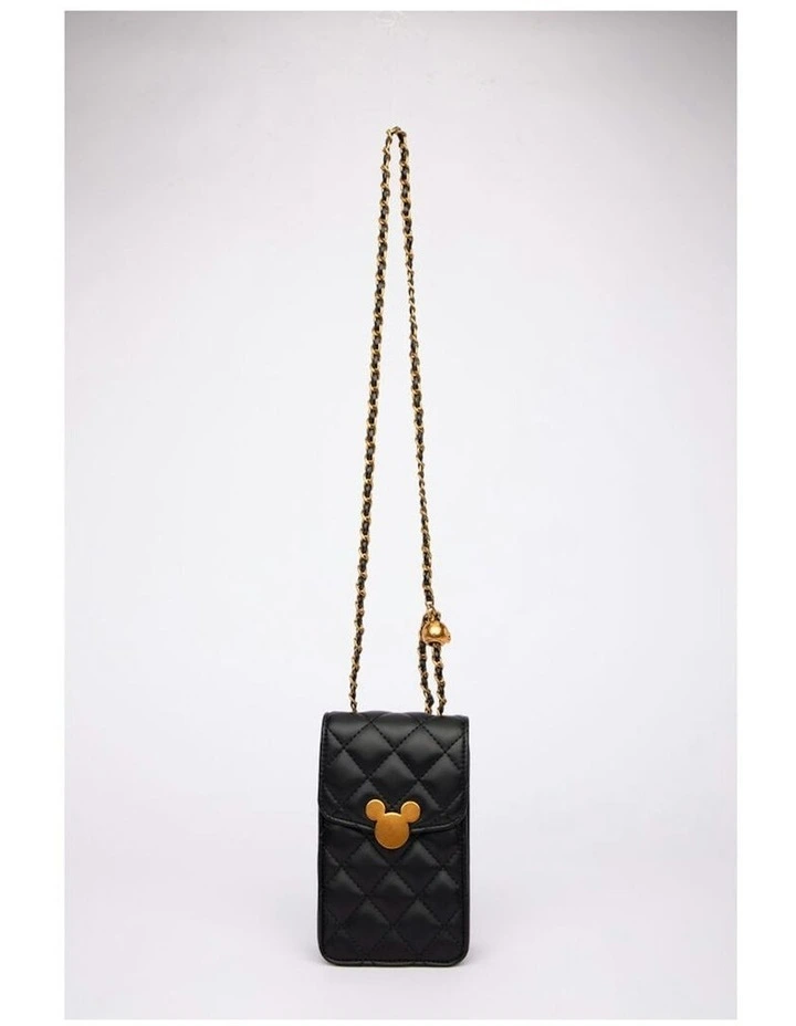 Mickey Quilted Handbag 18x11cm in Black image 3