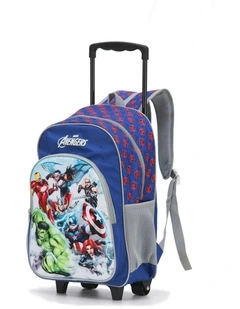Avengers 17'' Trolley Backpack 2-Wheeled Travel Bag in Blue