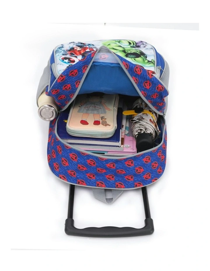 Avengers 17'' Trolley Backpack 2-Wheeled Travel Bag in Blue image 3
