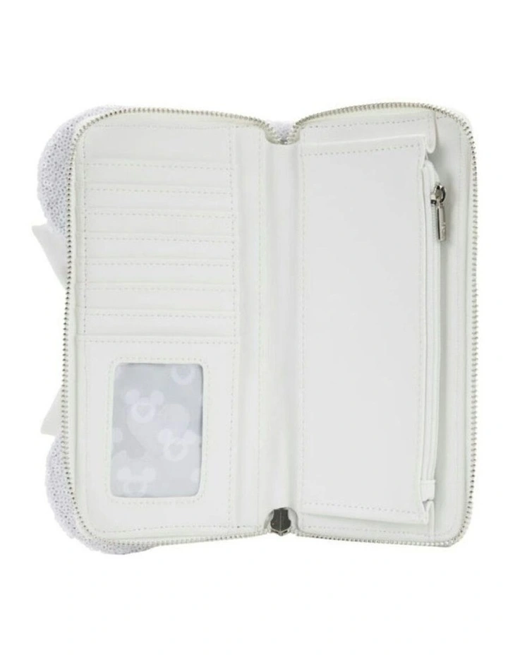 Minnie Mouse Sequin Wedding Zip Purse in White image 4