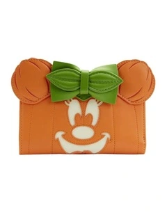 Minnie Mouse Pumpkin Glow Face Flap Purse in Orange