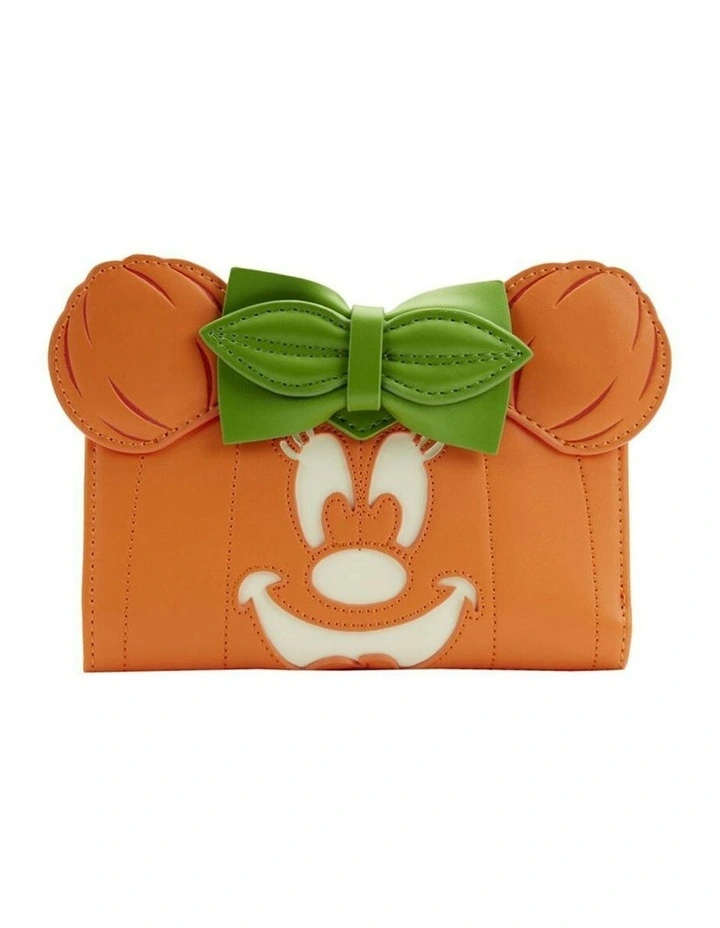 Minnie Mouse Pumpkin Glow Face Flap Purse in Orange image 2