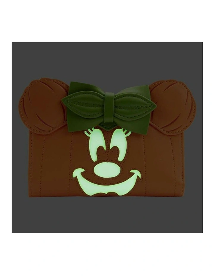 Minnie Mouse Pumpkin Glow Face Flap Purse in Orange image 3
