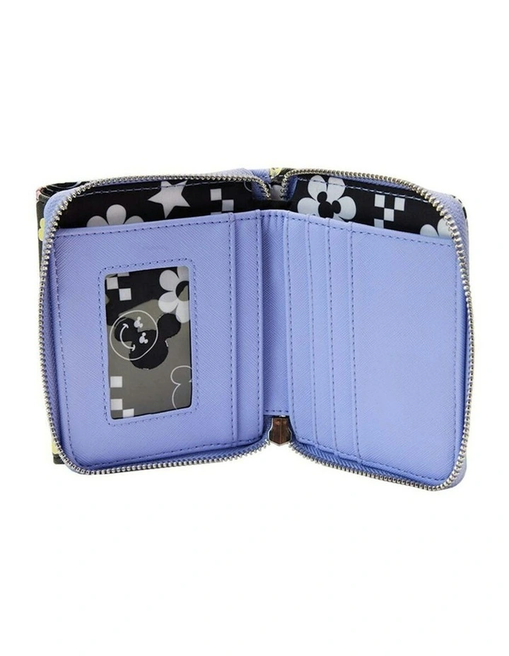 Mickey Y2K Flap Zip Around Purse 4x5in in Multi image 4