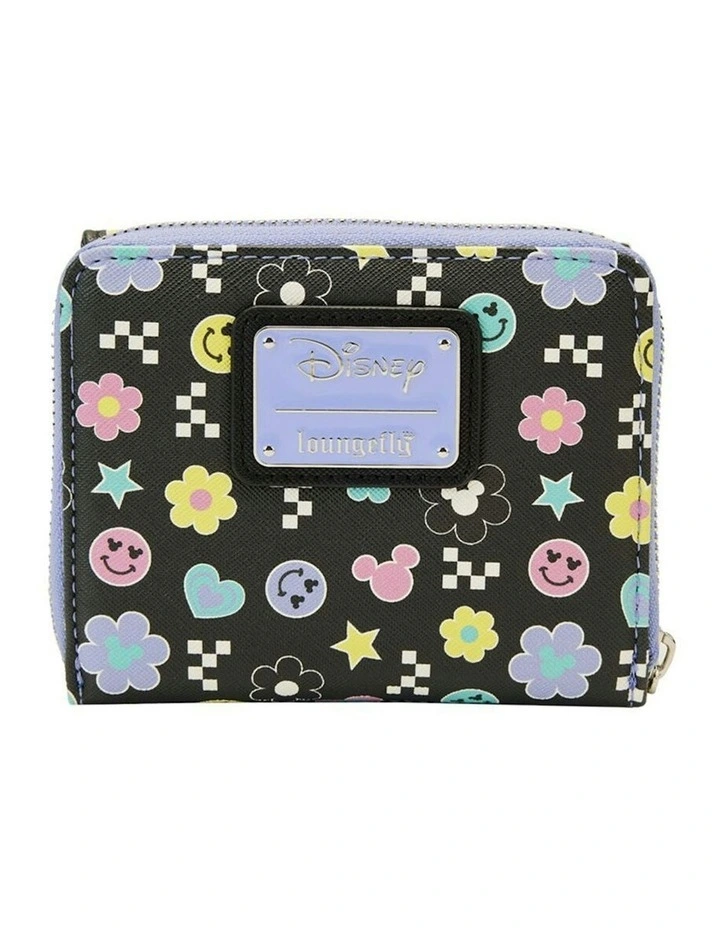 Mickey Y2K Flap Zip Around Purse 4x5in in Multi image 5