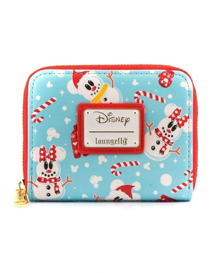 Mickey Mouse Snowman Zip Around Money Purse in Blue image 2