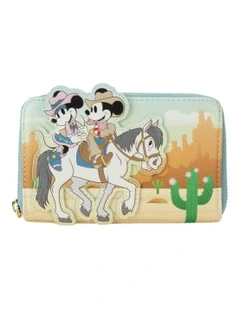 Western Mickey And Minnie Zip Around Wallet 6x4 in Multi
