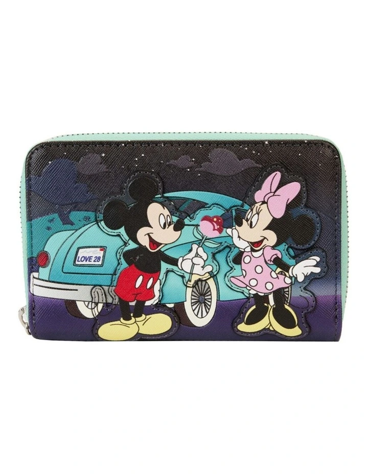 Mickey And Minnie Date Drive-In Zip Wallet 6x4cm in Multi image 1
