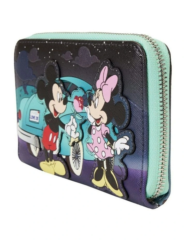 Mickey And Minnie Date Drive-In Zip Wallet 6x4cm in Multi image 2