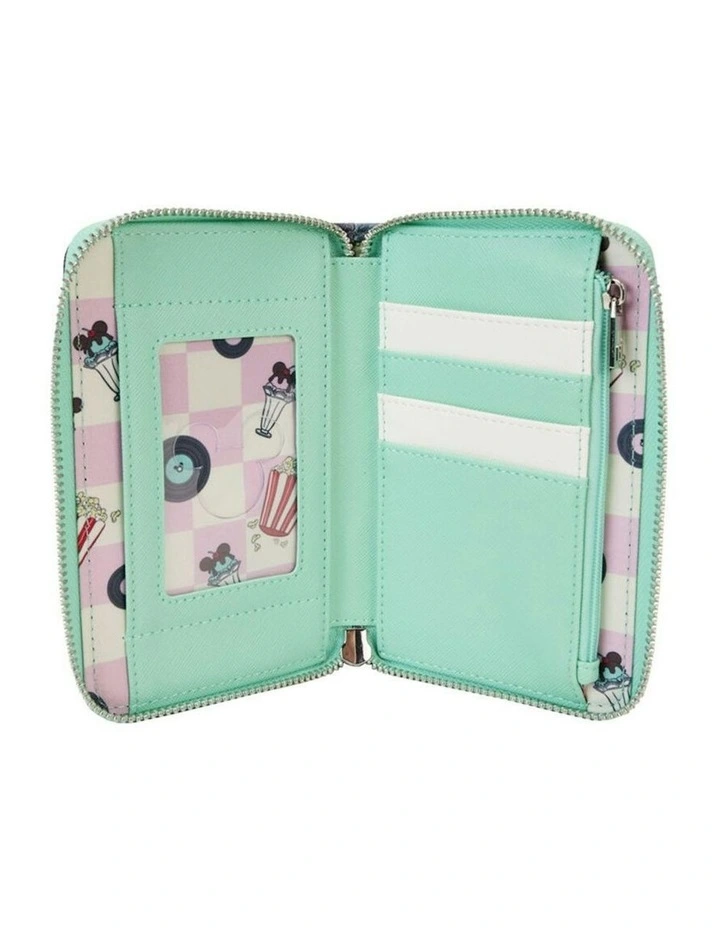 Mickey And Minnie Date Drive-In Zip Wallet 6x4cm in Multi image 4