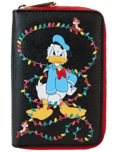 Donald Wrapped In Lights Zip Coin Purse 6x4 in Black