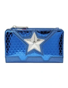 Captain America Costume Flap Purse 50.01cm in Blue