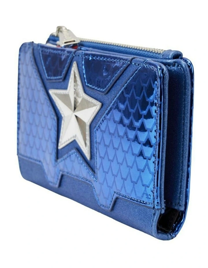 Captain America Costume Flap Purse 50.01cm in Blue image 2