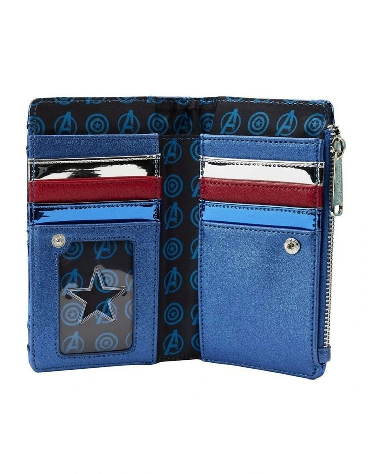 Captain America Costume Flap Purse 50.01cm in Blue image 4