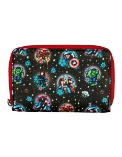 Avengers Floral Tattoo Zip Around Coin Purse 15.24cm in Black