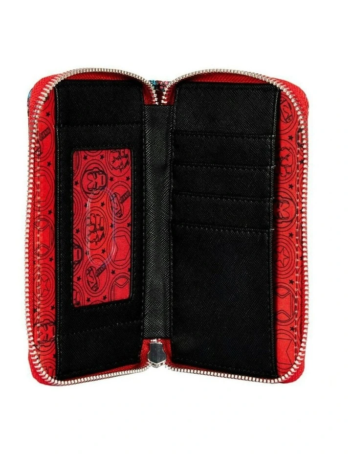 Avengers Floral Tattoo Zip Around Coin Purse 15.24cm in Black image 4